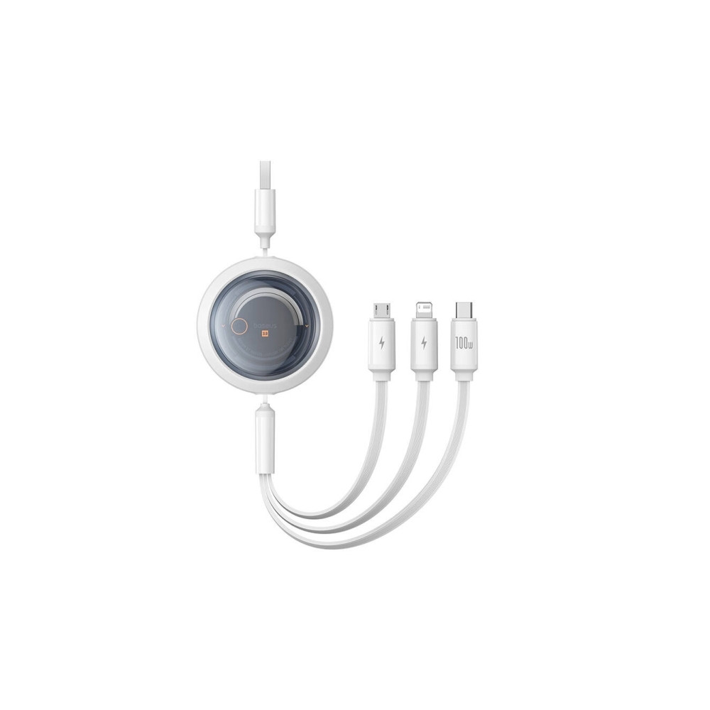 Produktbild för Baseus USB-kabel 3in1 Baseus Free2Draw USB till M+L+C 100W,...