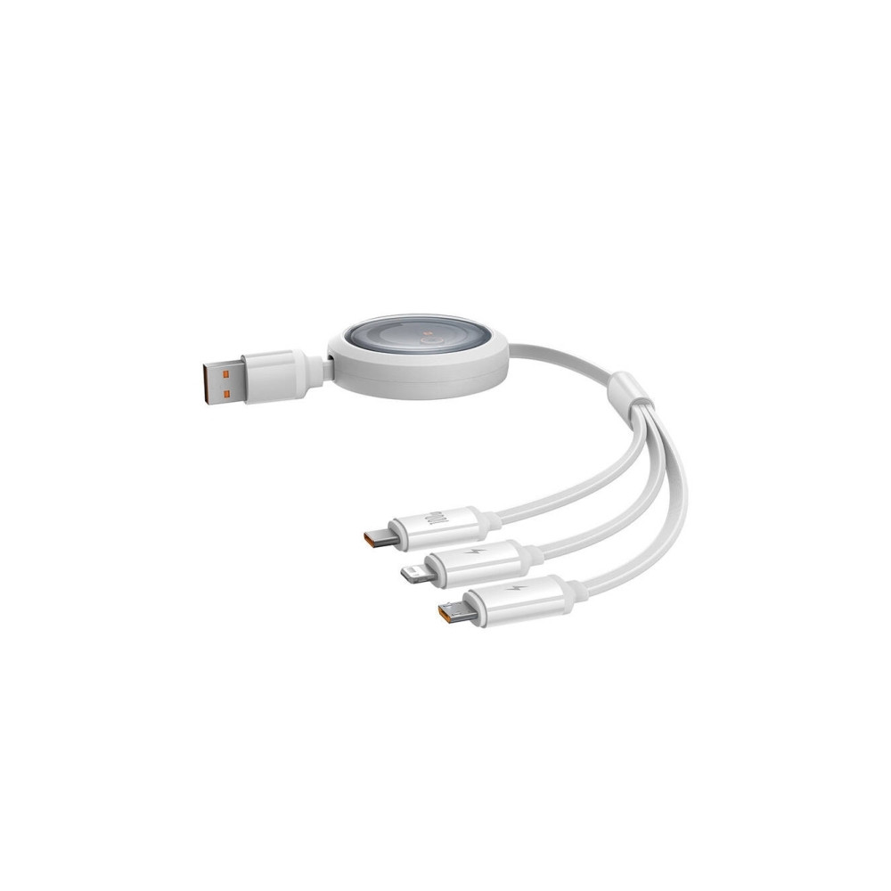 Produktbild för Baseus USB-kabel 3in1 Baseus Free2Draw USB till M+L+C 100W,...