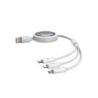 Produktbild för Baseus USB-kabel 3in1 Baseus Free2Draw USB till M+L+C 100W,...