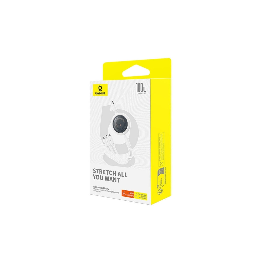 Produktbild för Baseus USB-kabel 3in1 Baseus Free2Draw USB till M+L+C 100W,...