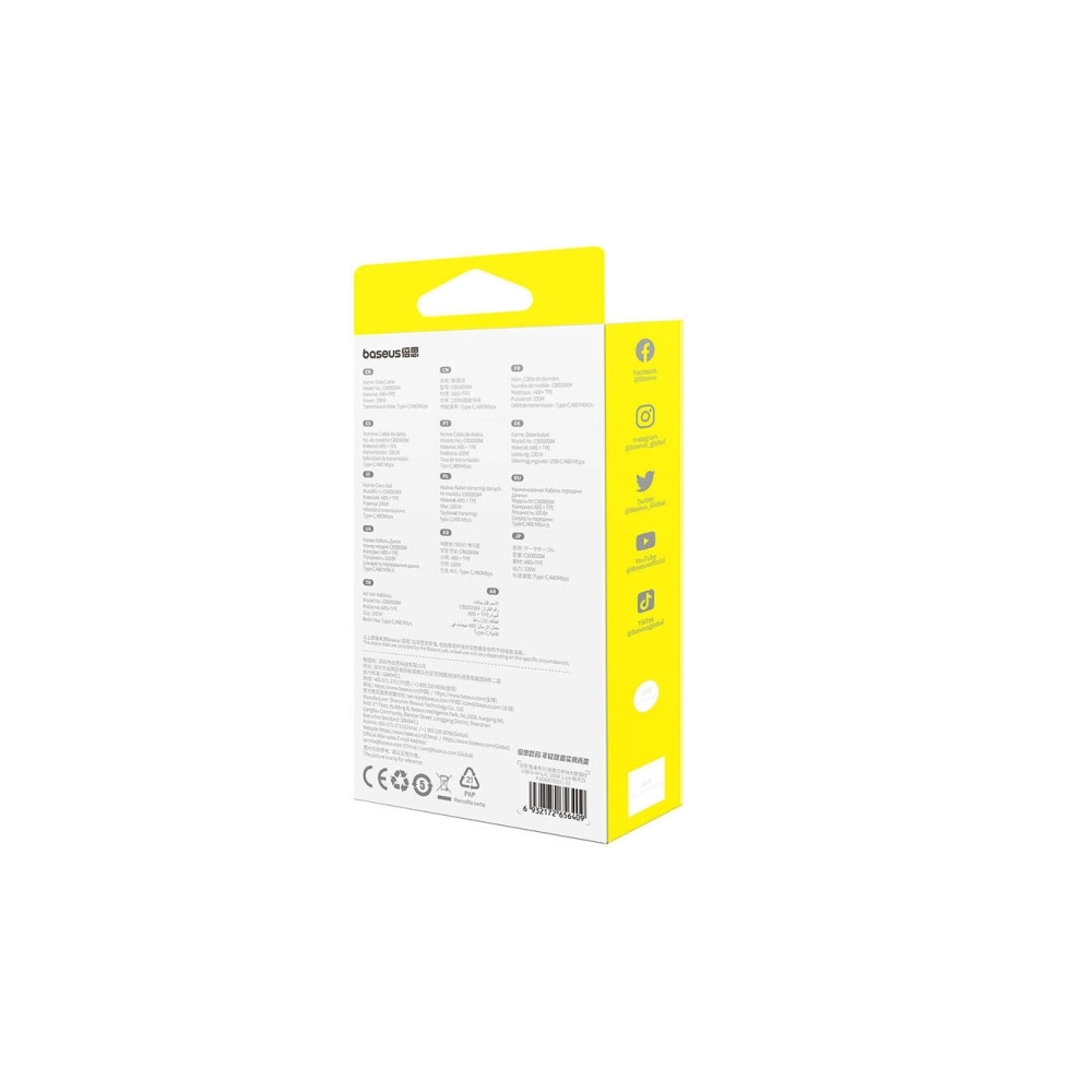 Produktbild för Baseus USB-kabel 3in1 Baseus Free2Draw USB till M+L+C 100W,...