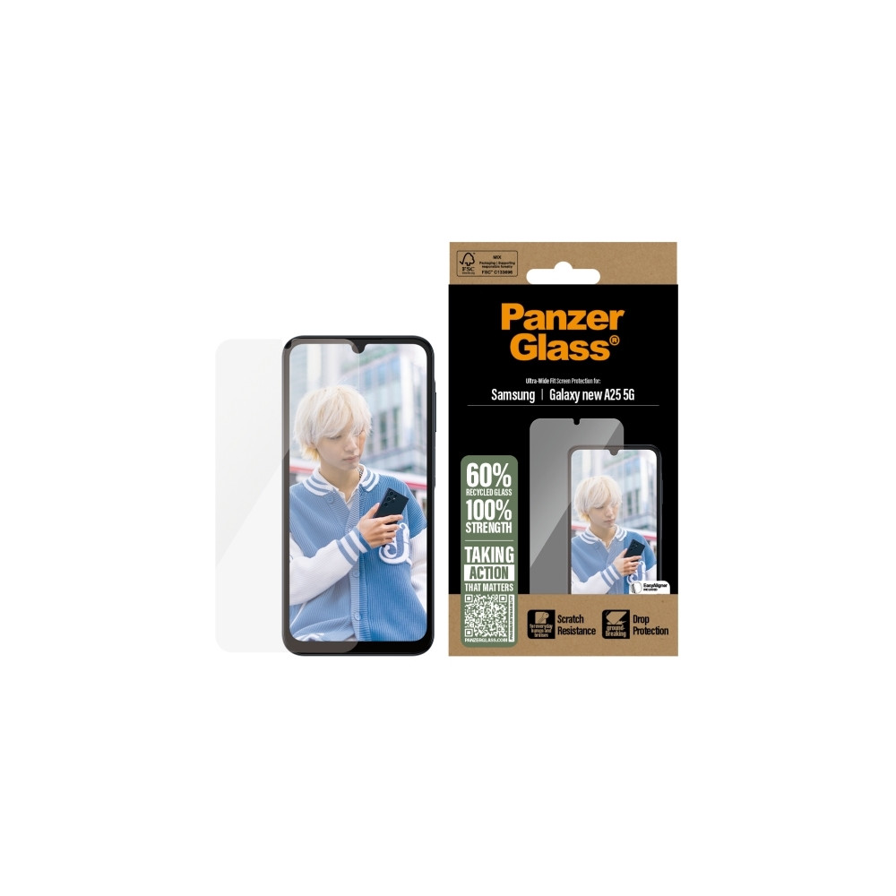 Produktbild för PanzerGlass - skärmskydd för mobiltelefon - ultrabred passning