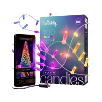 Produktbild för Twinkly Candies - stränglampor - LED x 100 - 7 W - RGB-lampa - ljus - transparent