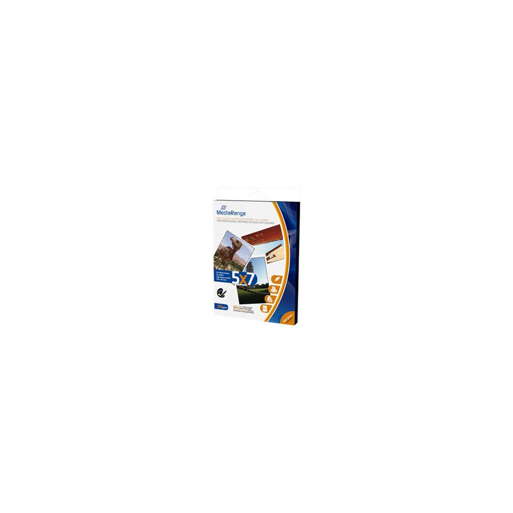 Produktbild för MediaRange - fotopapper - högblank - 50 ark - 130 x 180 mm - 220 g/m²