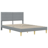 Produktbild för Sängram vidaXL Sängram Ljusgrå Ljusgrå 120 x 190 cm Polyester