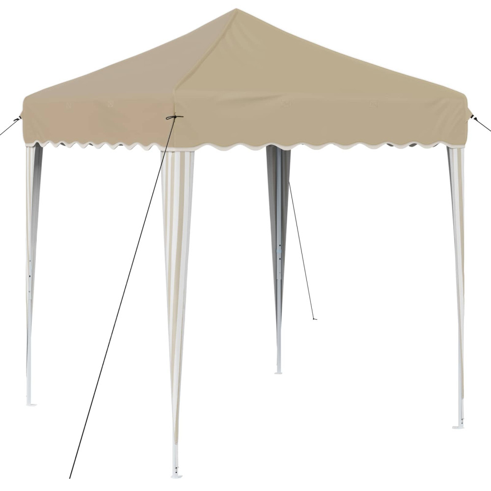 Produktbild för Pop-up Partytält 195 x 195 x 245 cm Gräddvit Oxford Tyg
