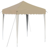 Produktbild för Pop-up Partytält 195 x 195 x 245 cm Gräddvit Oxford Tyg
