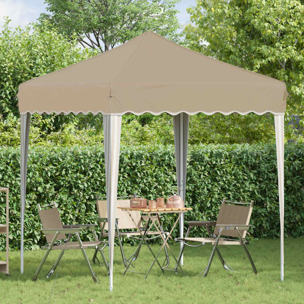 Produktbild för Pop-up Partytält 195 x 195 x 245 cm Gräddvit Oxford Tyg
