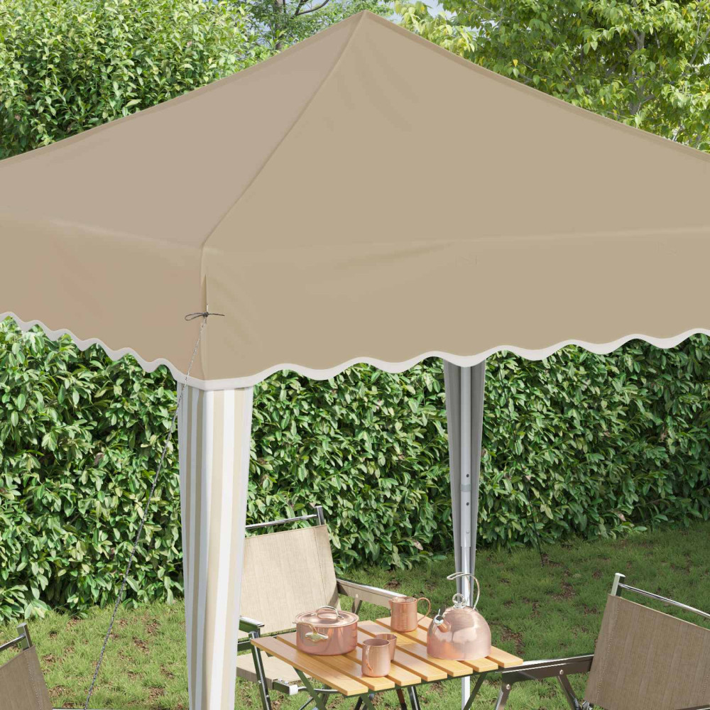 Produktbild för Pop-up Partytält 195 x 195 x 245 cm Gräddvit Oxford Tyg