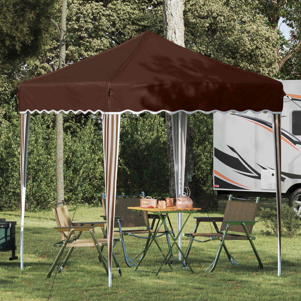 Produktbild för Pop-up Partytält 195 x 195 x 245 cm Brun Oxford Tyg