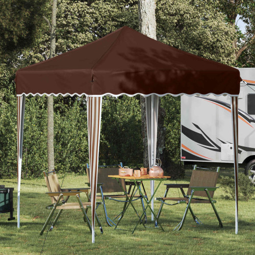 vidaXL Pop-up Partytält 195 x 195 x 245 cm Brun Oxford Tyg