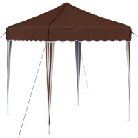 Produktbild för Pop-up Partytält 195 x 195 x 245 cm Brun Oxford Tyg