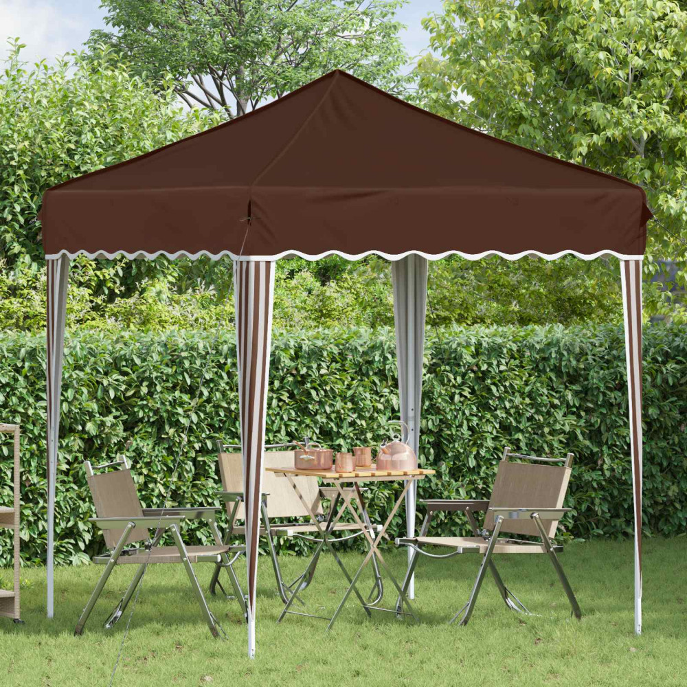 Produktbild för Pop-up Partytält 195 x 195 x 245 cm Brun Oxford Tyg