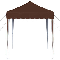 Produktbild för Pop-up Partytält 195 x 195 x 245 cm Brun Oxford Tyg