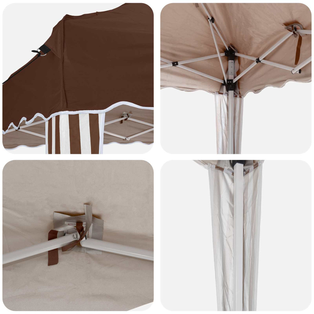 Produktbild för Pop-up Partytält 195 x 195 x 245 cm Brun Oxford Tyg