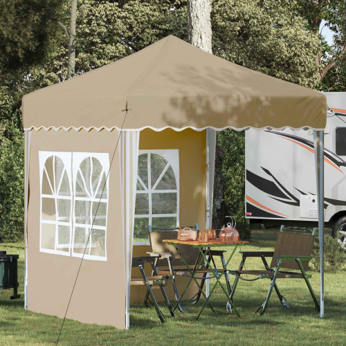 vidaXL Pop-up Partytält 195 x 195 x 245 cm Gräddvit Oxford Tyg
