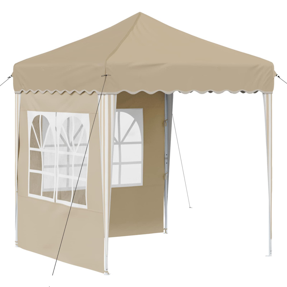 Produktbild för Pop-up Partytält 195 x 195 x 245 cm Gräddvit Oxford Tyg