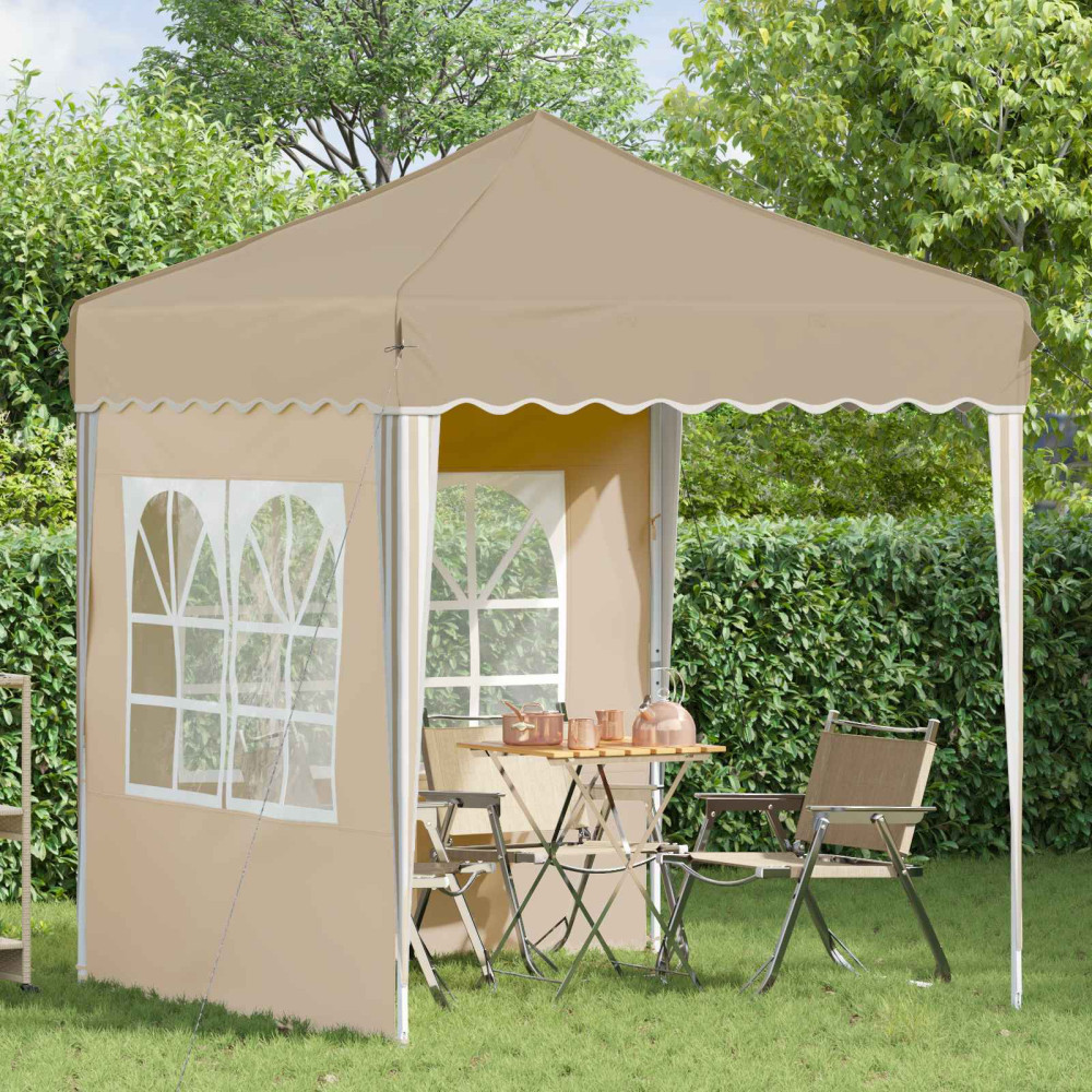 Produktbild för Pop-up Partytält 195 x 195 x 245 cm Gräddvit Oxford Tyg