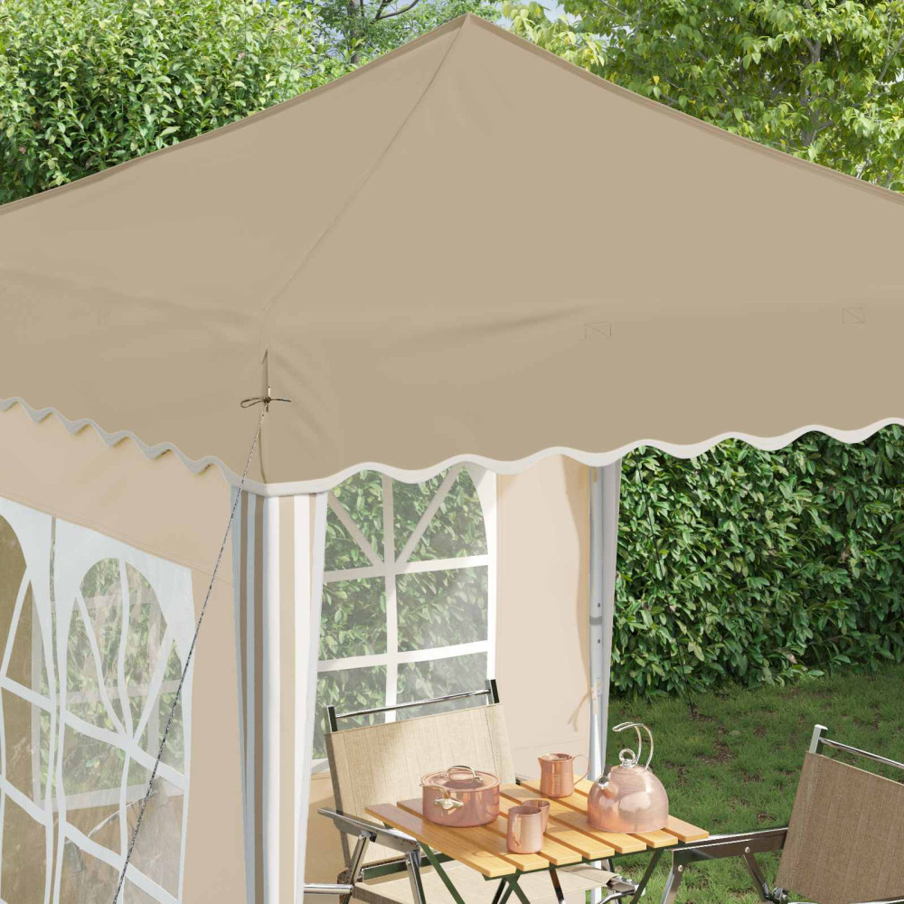 Produktbild för Pop-up Partytält 195 x 195 x 245 cm Gräddvit Oxford Tyg