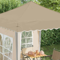 Produktbild för Pop-up Partytält 195 x 195 x 245 cm Gräddvit Oxford Tyg