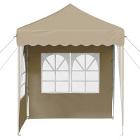 Produktbild för Pop-up Partytält 195 x 195 x 245 cm Gräddvit Oxford Tyg