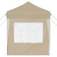 Produktbild för Pop-up Partytält 195 x 195 x 245 cm Gräddvit Oxford Tyg