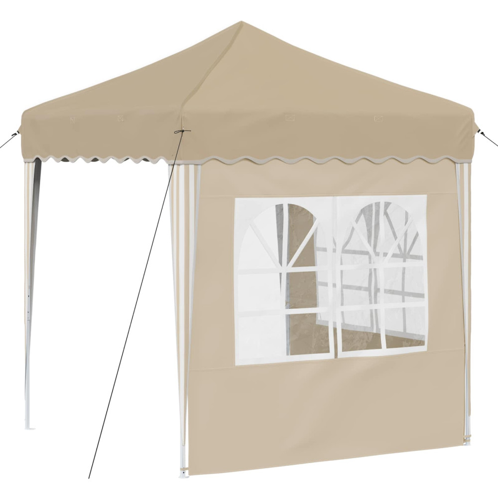 Produktbild för Pop-up Partytält 195 x 195 x 245 cm Gräddvit Oxford Tyg