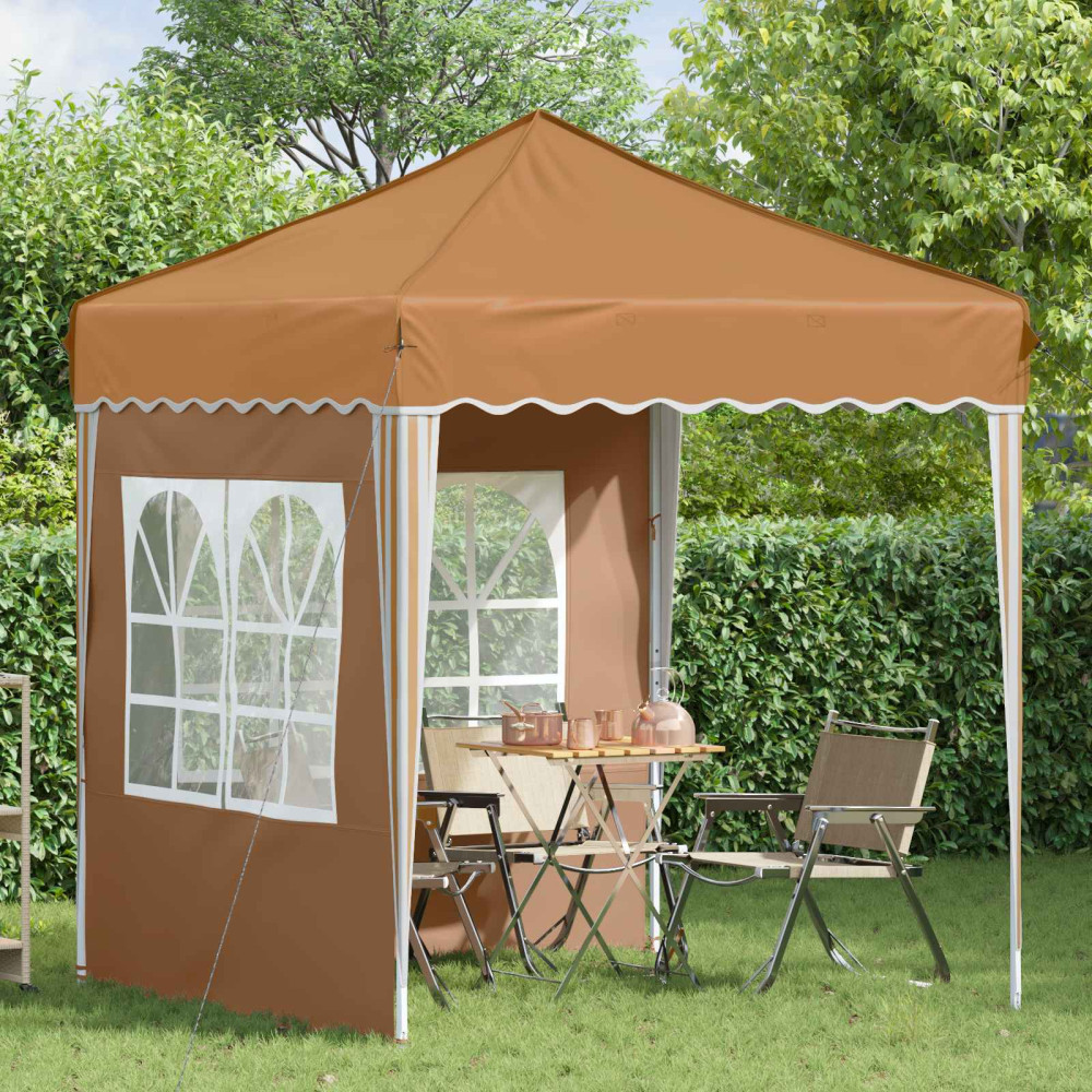 Produktbild för Pop-up Partytält 195 x 195 x 245 cm Beige Oxford Tyg