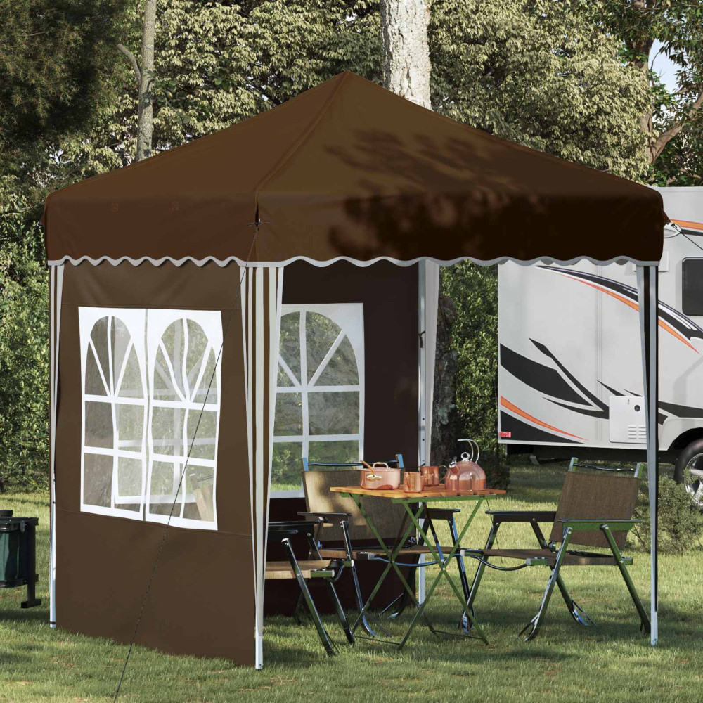 Produktbild för Pop-up Partytält 195 x 195 x 245 cm Taupe Oxford Tyg