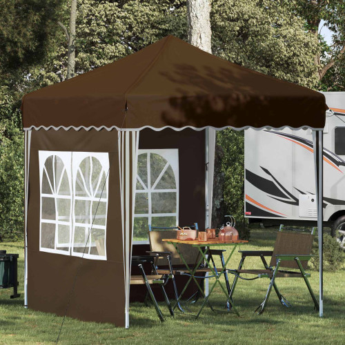 vidaXL Pop-up Partytält 195 x 195 x 245 cm Taupe Oxford Tyg