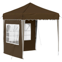 Produktbild för Pop-up Partytält 195 x 195 x 245 cm Taupe Oxford Tyg