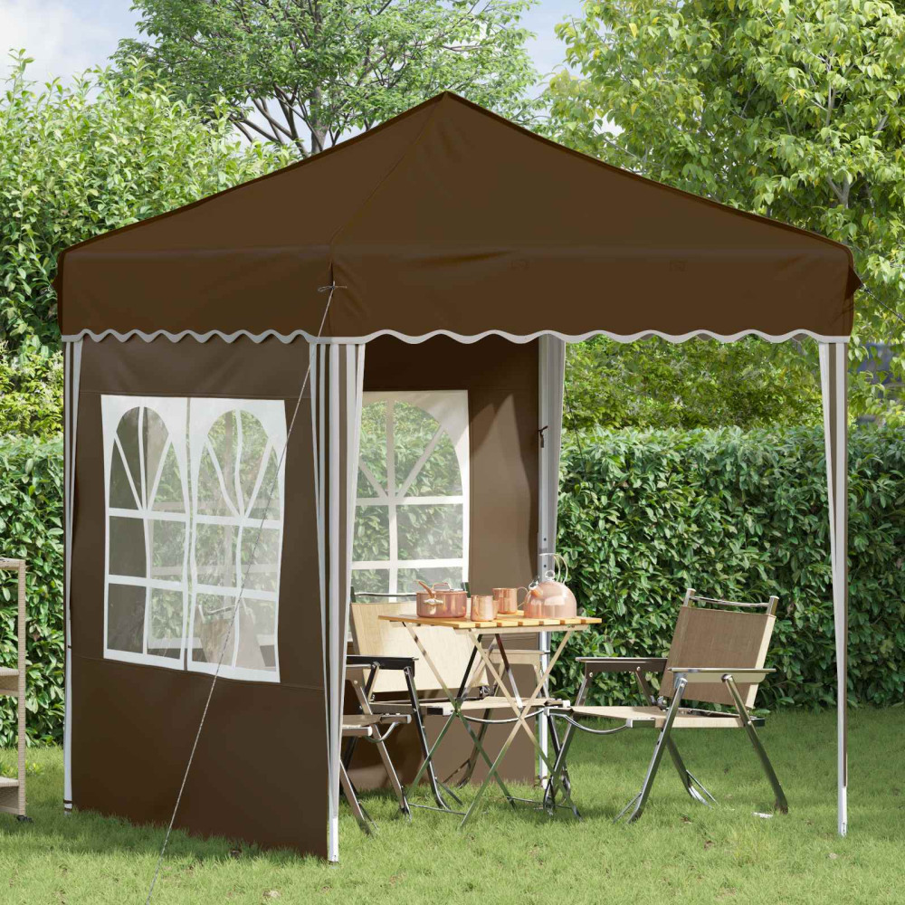 Produktbild för Pop-up Partytält 195 x 195 x 245 cm Taupe Oxford Tyg