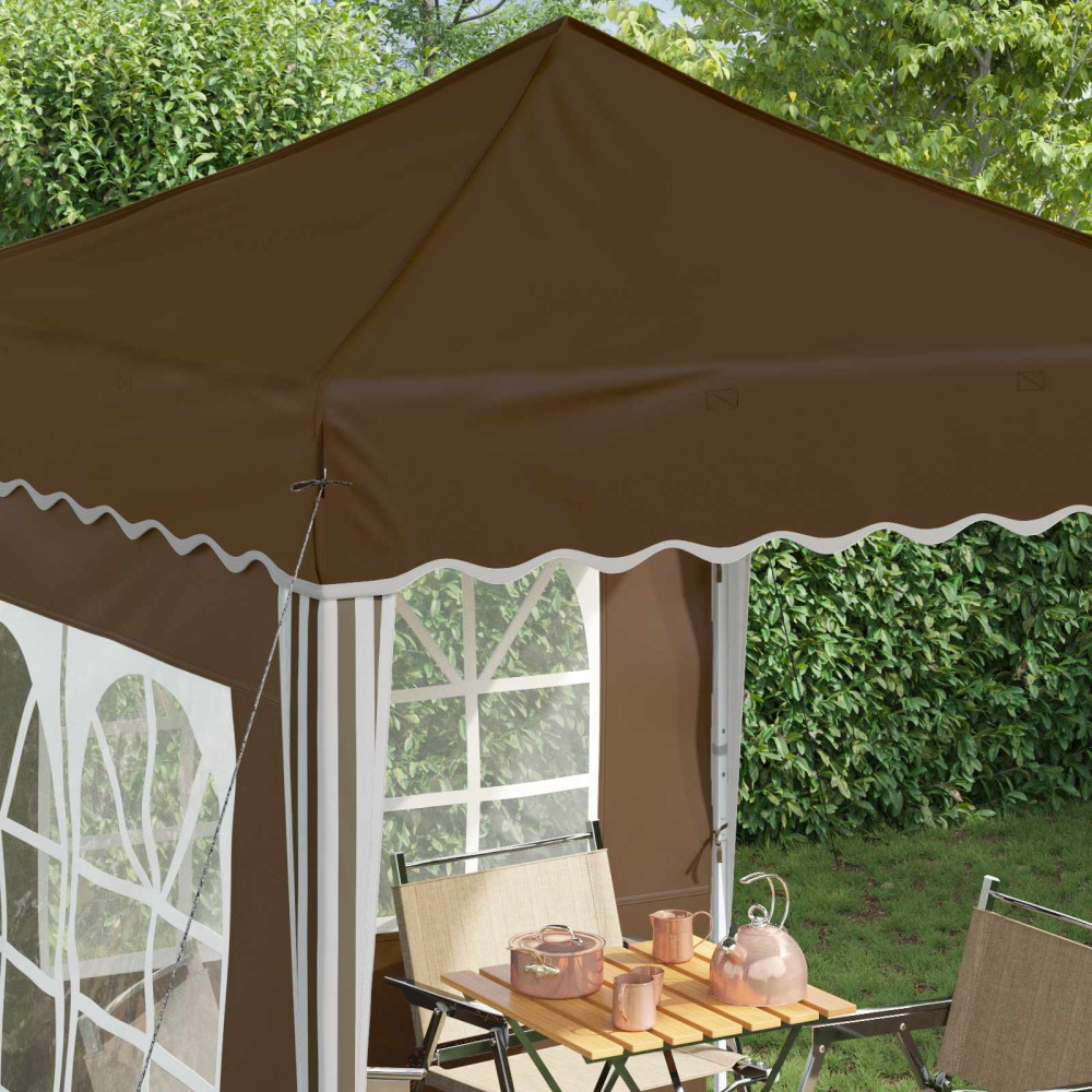 Produktbild för Pop-up Partytält 195 x 195 x 245 cm Taupe Oxford Tyg