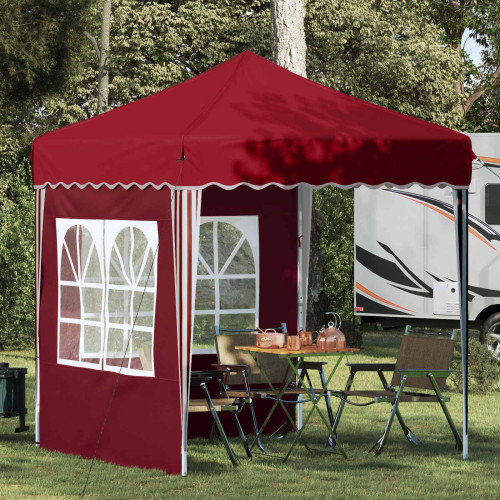 vidaXL Pop-up Partytält 195 x 195 x 245 cm Vinröd Oxford Tyg