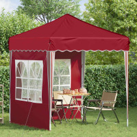 Produktbild för Pop-up Partytält 195 x 195 x 245 cm Vinröd Oxford Tyg