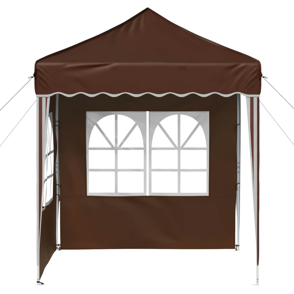 Produktbild för Pop-up Partytält 195 x 195 x 245 cm Brun Oxford Tyg