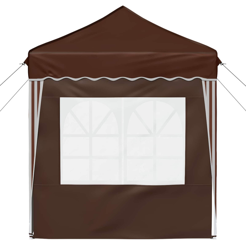 Produktbild för Pop-up Partytält 195 x 195 x 245 cm Brun Oxford Tyg