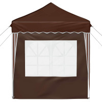 Produktbild för Pop-up Partytält 195 x 195 x 245 cm Brun Oxford Tyg