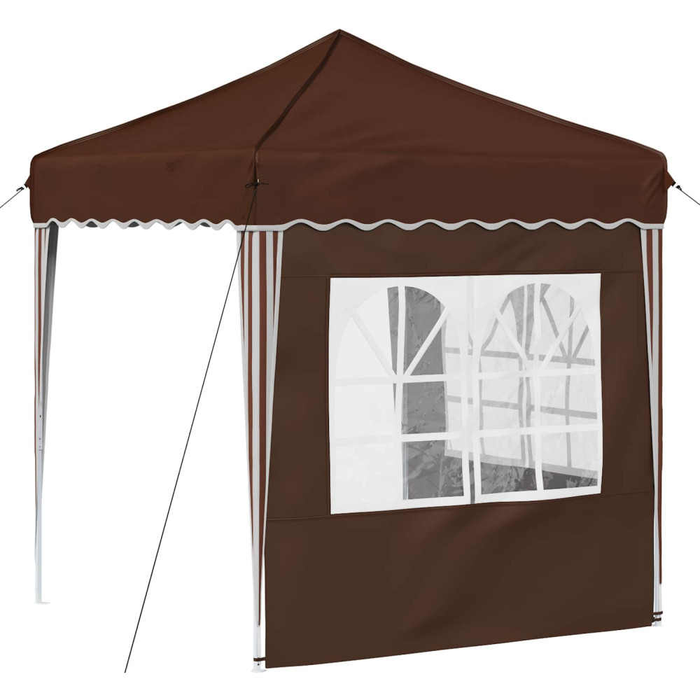 Produktbild för Pop-up Partytält 195 x 195 x 245 cm Brun Oxford Tyg