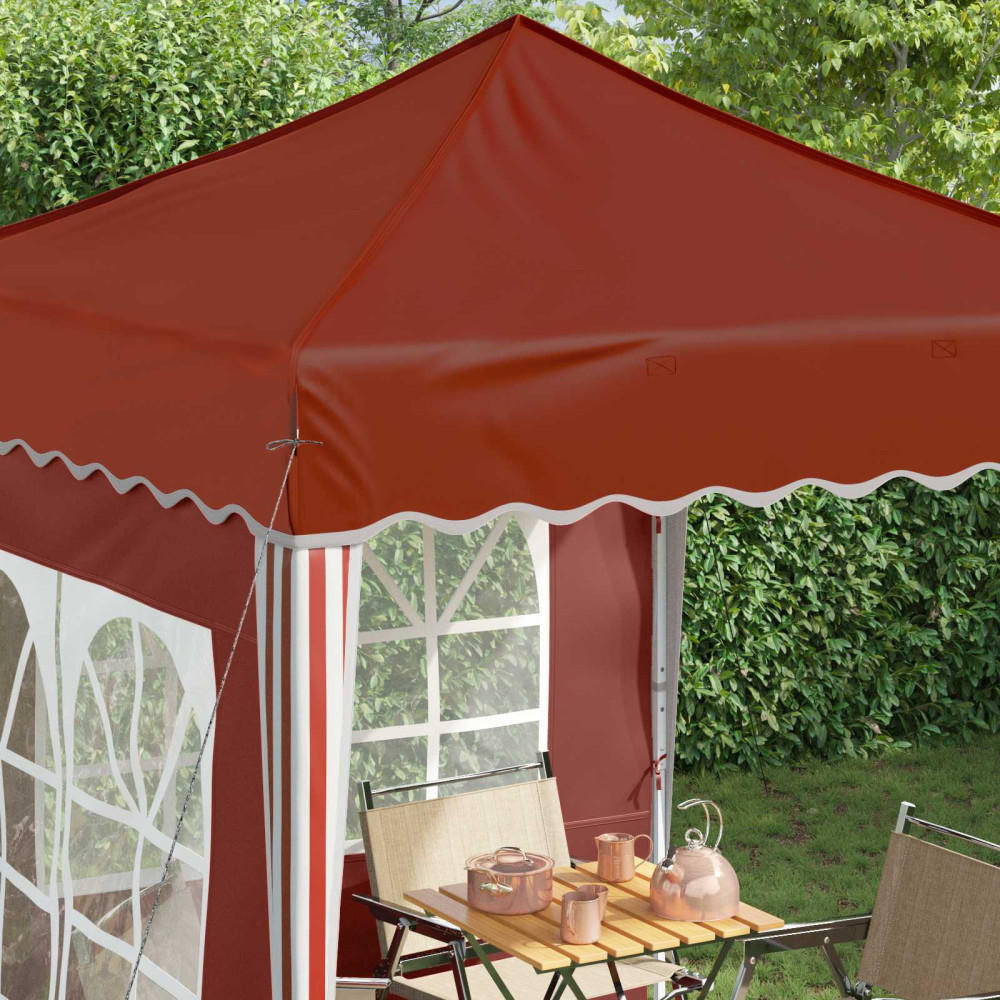 Produktbild för Pop-up Partytält 195 x 195 x 245 cm Terracotta Oxford Tyg