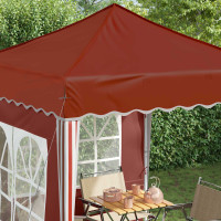 Produktbild för Pop-up Partytält 195 x 195 x 245 cm Terracotta Oxford Tyg