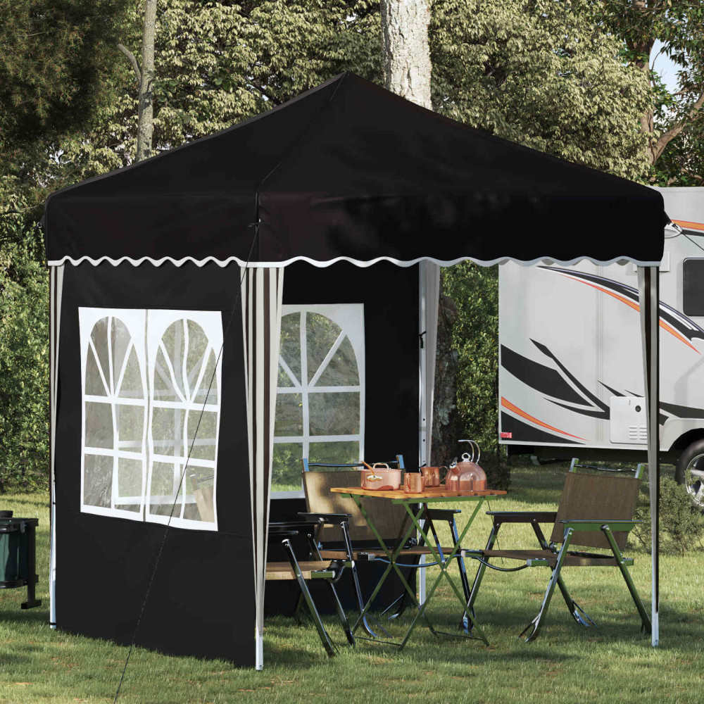 Produktbild för Pop-up Partytält 195 x 195 x 245 cm Svart Oxford Tyg
