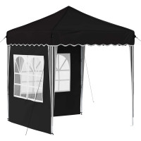 Produktbild för Pop-up Partytält 195 x 195 x 245 cm Svart Oxford Tyg