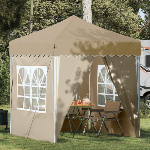 vidaXL Pop-up Partytält 195 x 195 x 245 cm Gräddvit Oxford Tyg