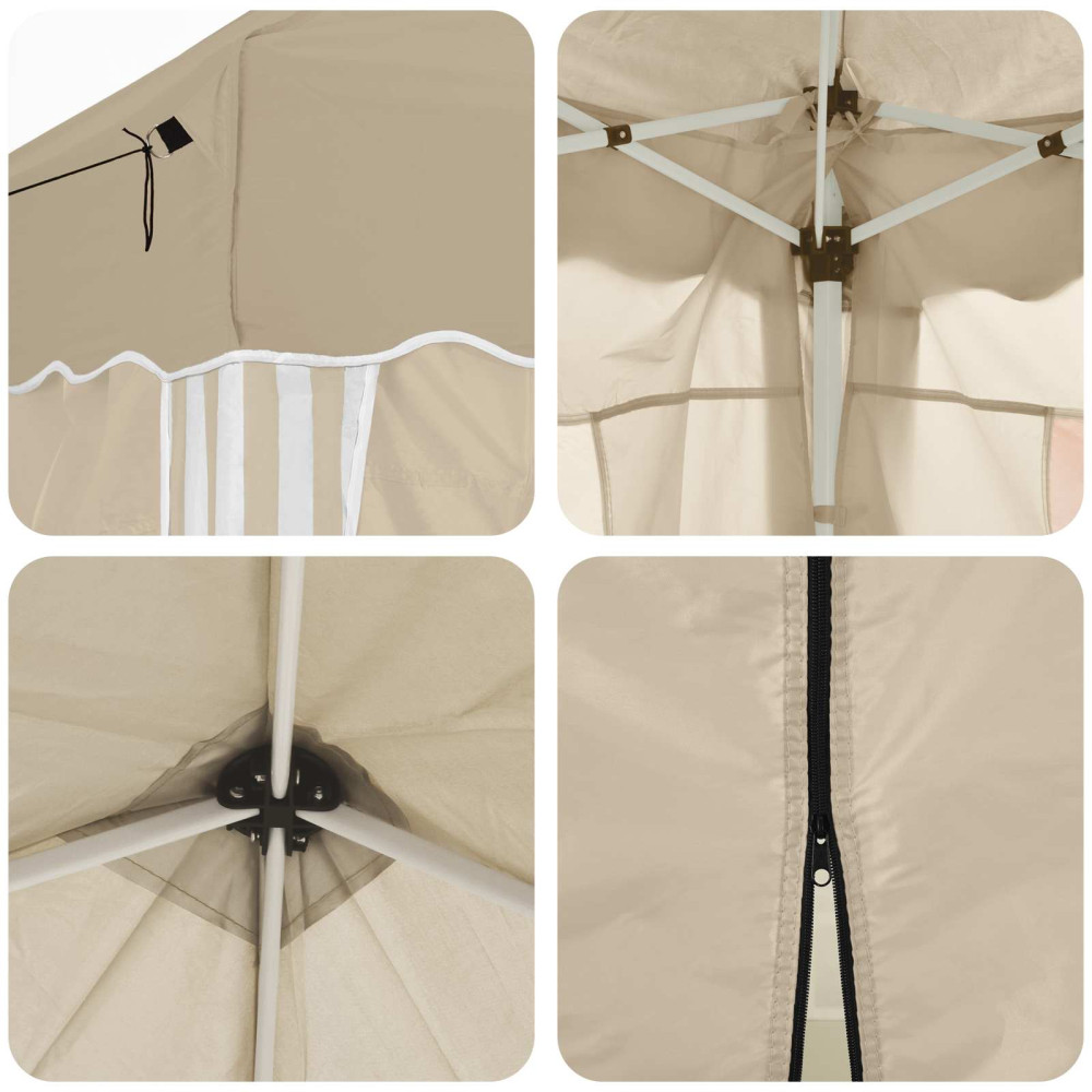 Produktbild för Pop-up Partytält 195 x 195 x 245 cm Gräddvit Oxford Tyg