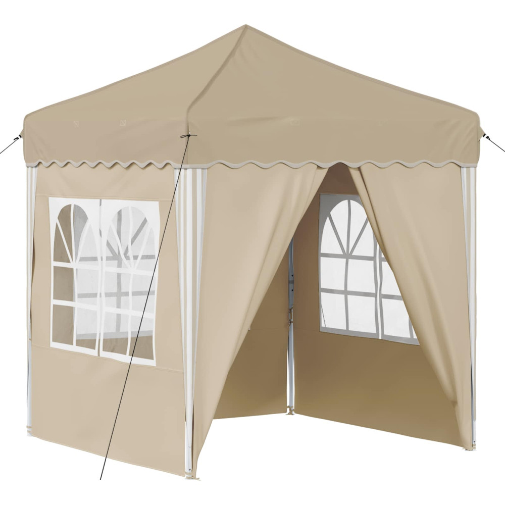 Produktbild för Pop-up Partytält 195 x 195 x 245 cm Gräddvit Oxford Tyg