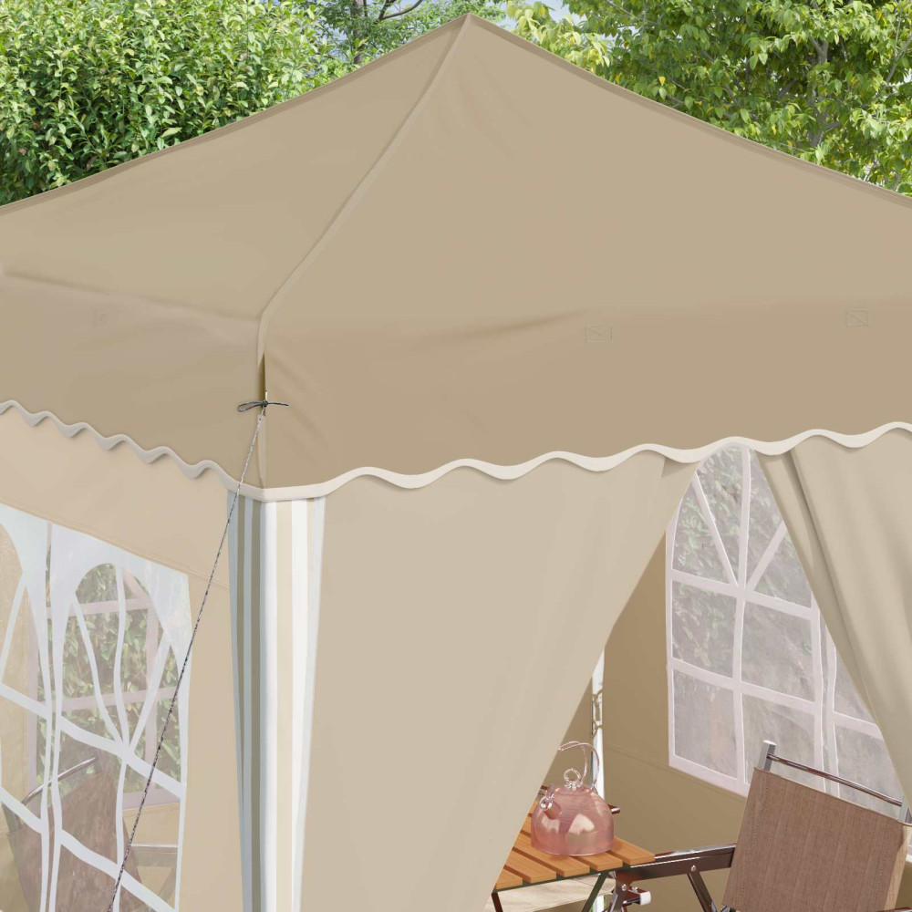 Produktbild för Pop-up Partytält 195 x 195 x 245 cm Gräddvit Oxford Tyg
