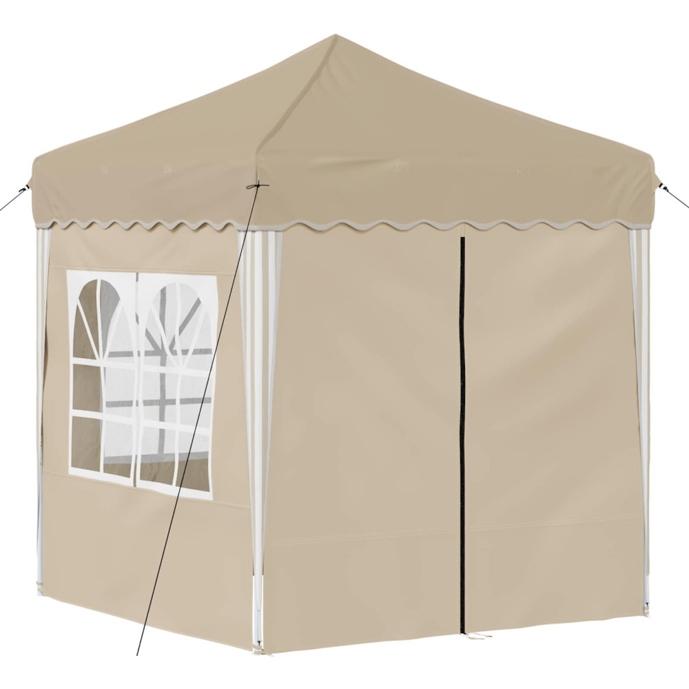 Produktbild för Pop-up Partytält 195 x 195 x 245 cm Gräddvit Oxford Tyg