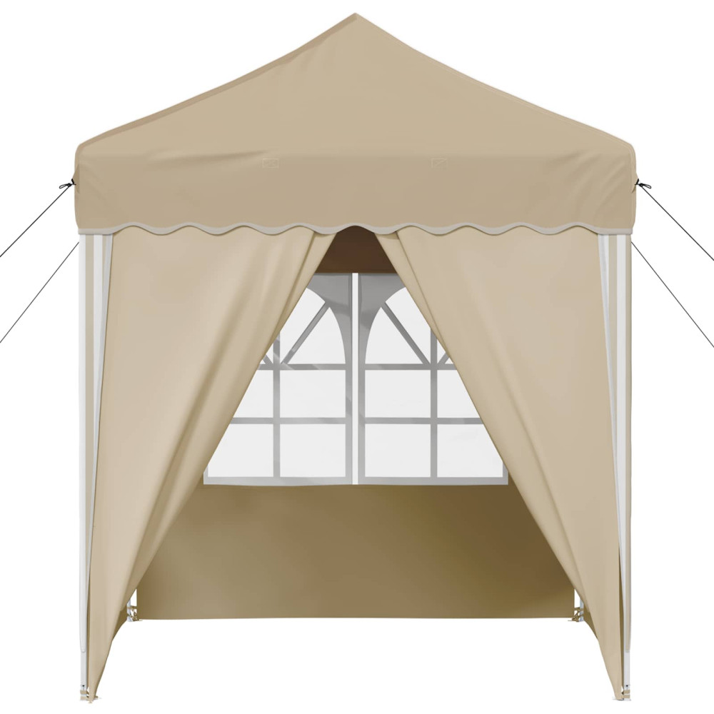 Produktbild för Pop-up Partytält 195 x 195 x 245 cm Gräddvit Oxford Tyg