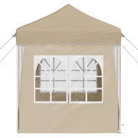 Produktbild för Pop-up Partytält 195 x 195 x 245 cm Gräddvit Oxford Tyg